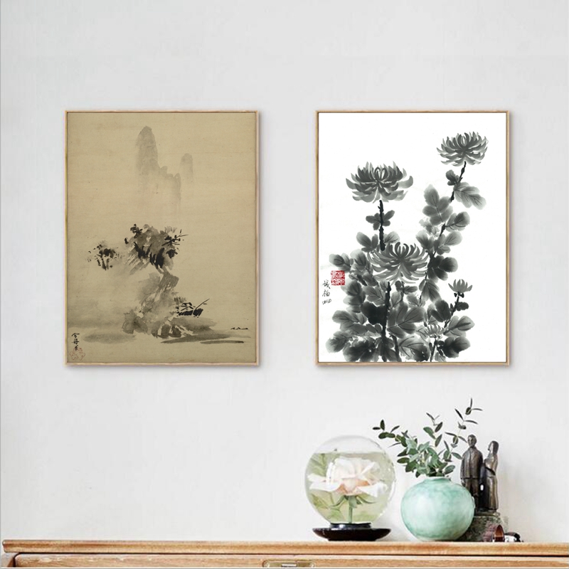 Japanese Lifestyle And Traditions - Japoński tradycyjny malowidło tuszowe płótno drukowany